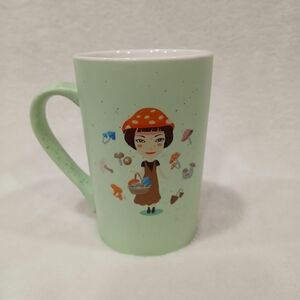 Rare Chinese Branded Mug The Charcoal Grill Legend Fresh Hot Pot Mushrooms Girl